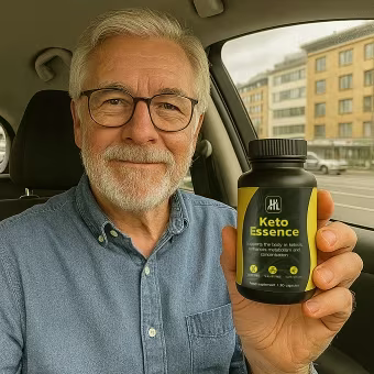 Person with KetoEssence product